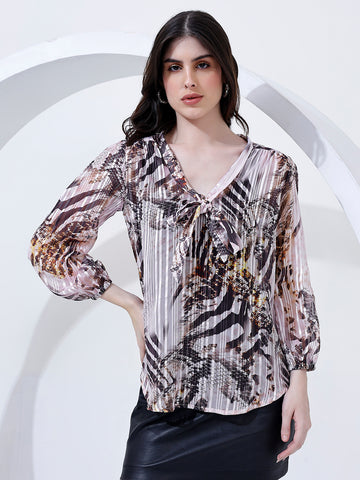 Fancy Printed Blouse Top