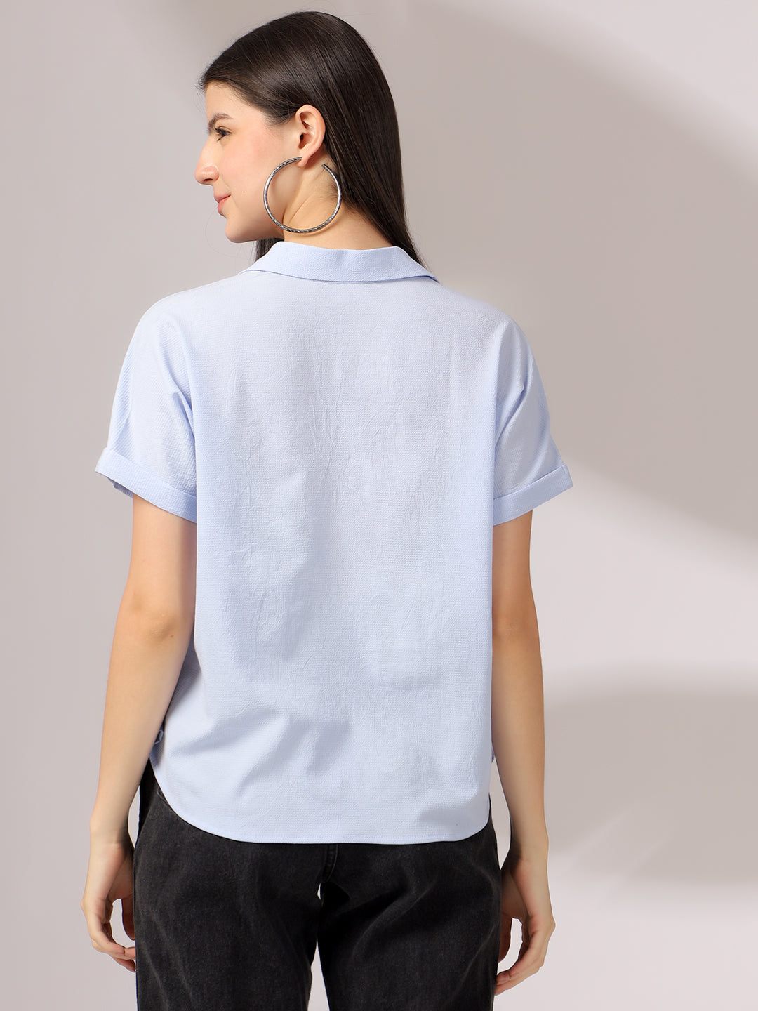 Classy Blue Shirt Top