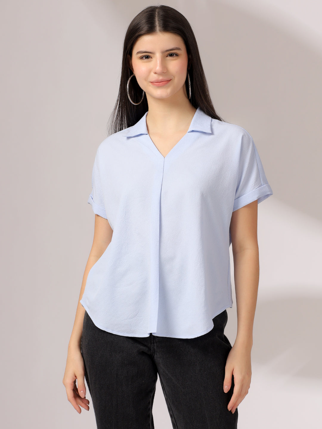 Classy Blue Shirt Top