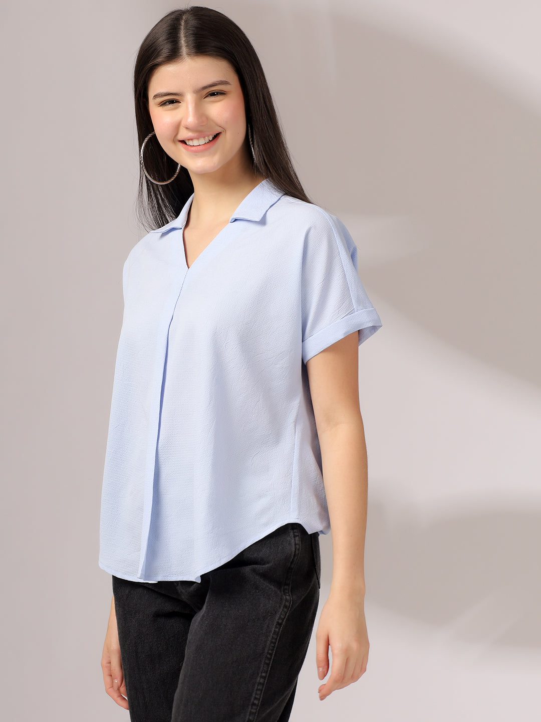 Classy Blue Shirt Top