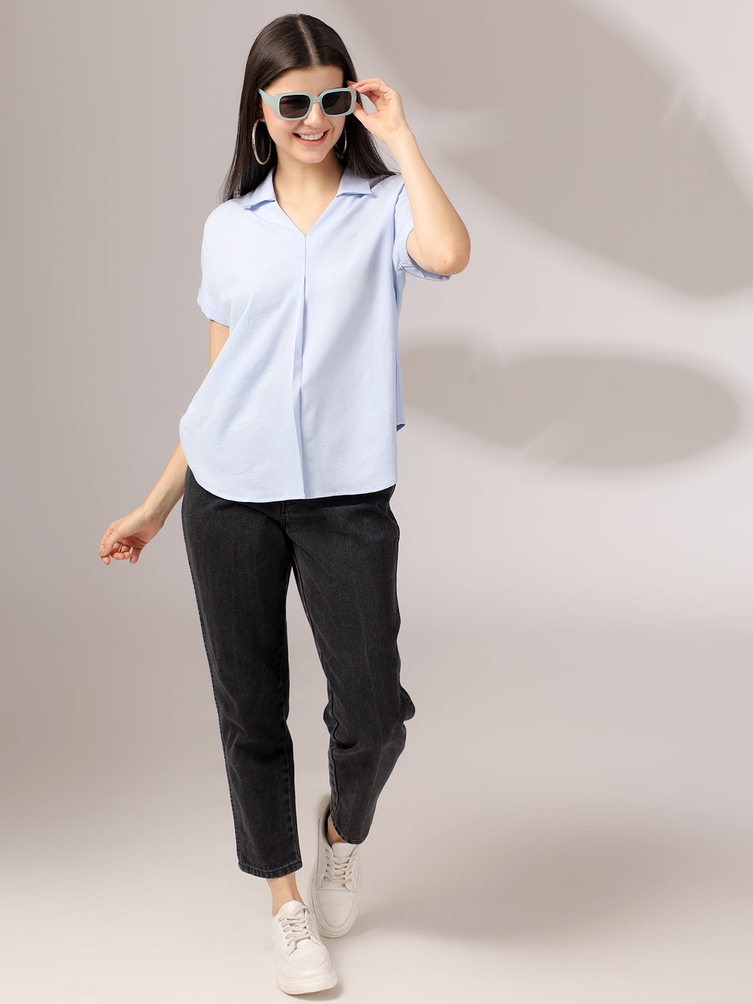 Classy Blue Shirt Top