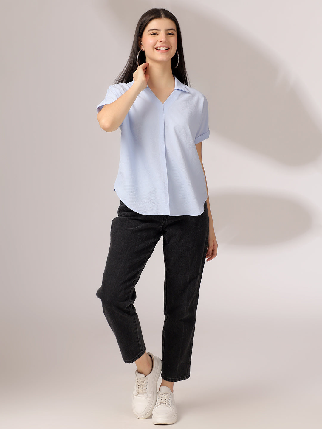 Classy Blue Shirt Top