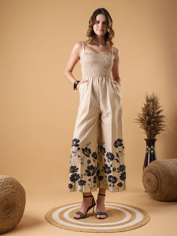Smocked Strappy Jump suit