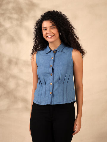 Denim Shirt Top