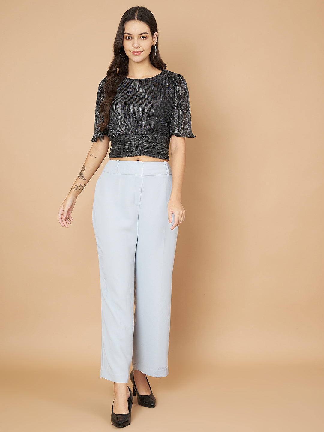 Fancy Grey Party Top