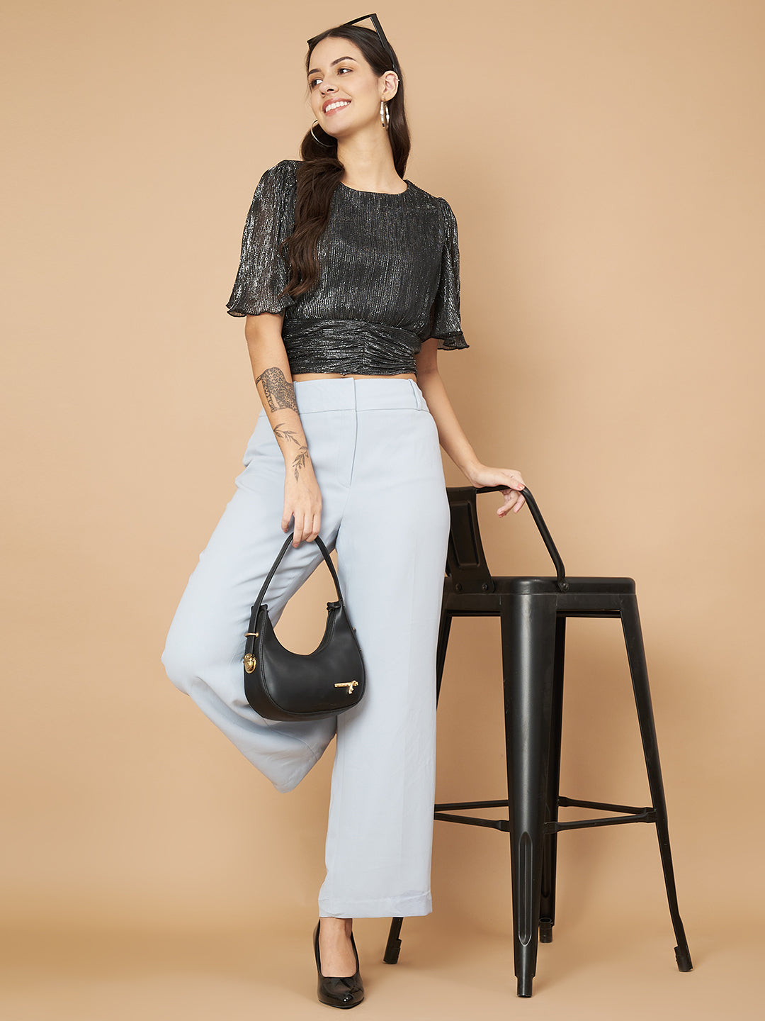 Fancy Grey Party Top