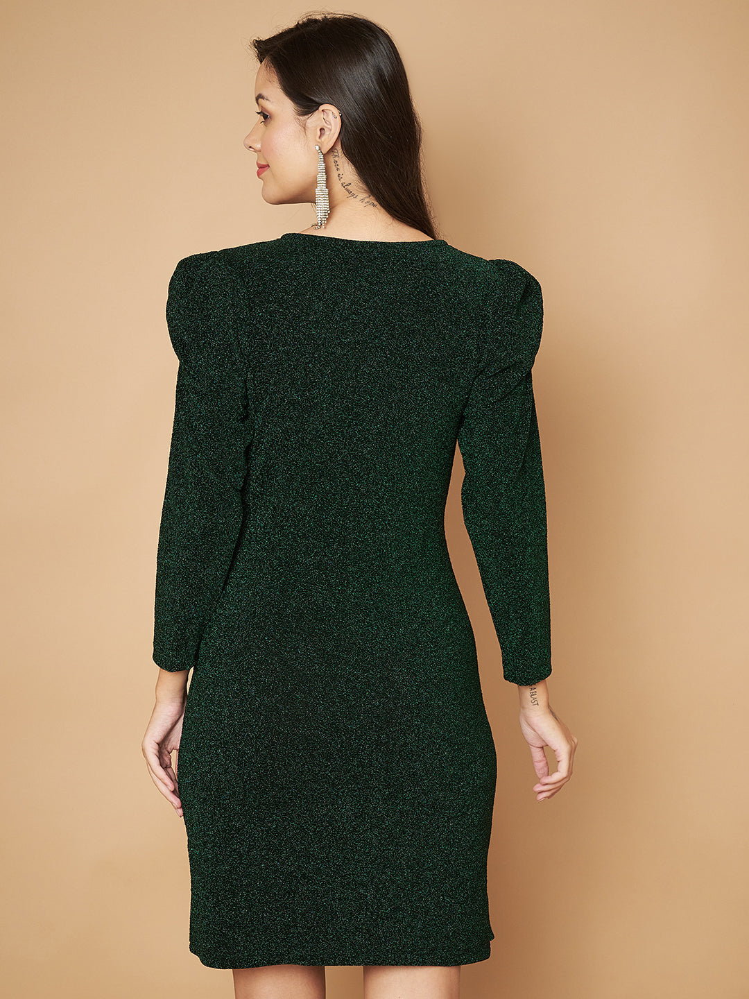 Embellished Green Layered Party Dress