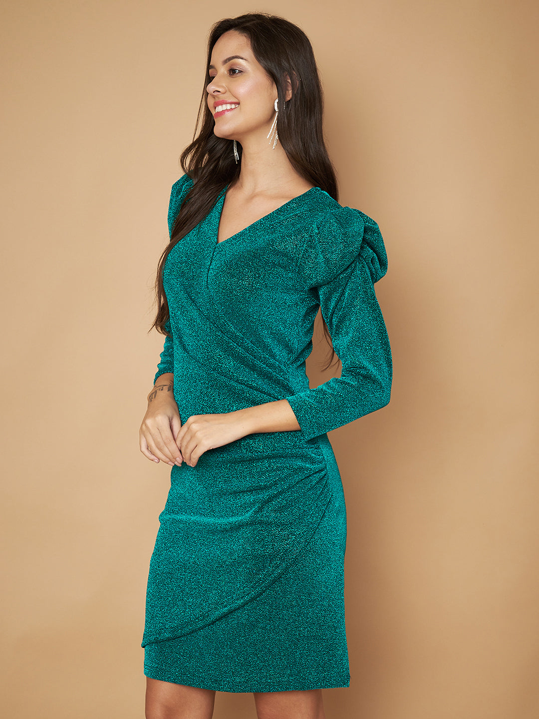 Embellished Blue Layered Dress