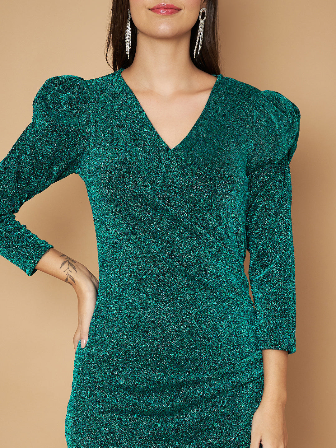 Embellished Blue Layered Dress
