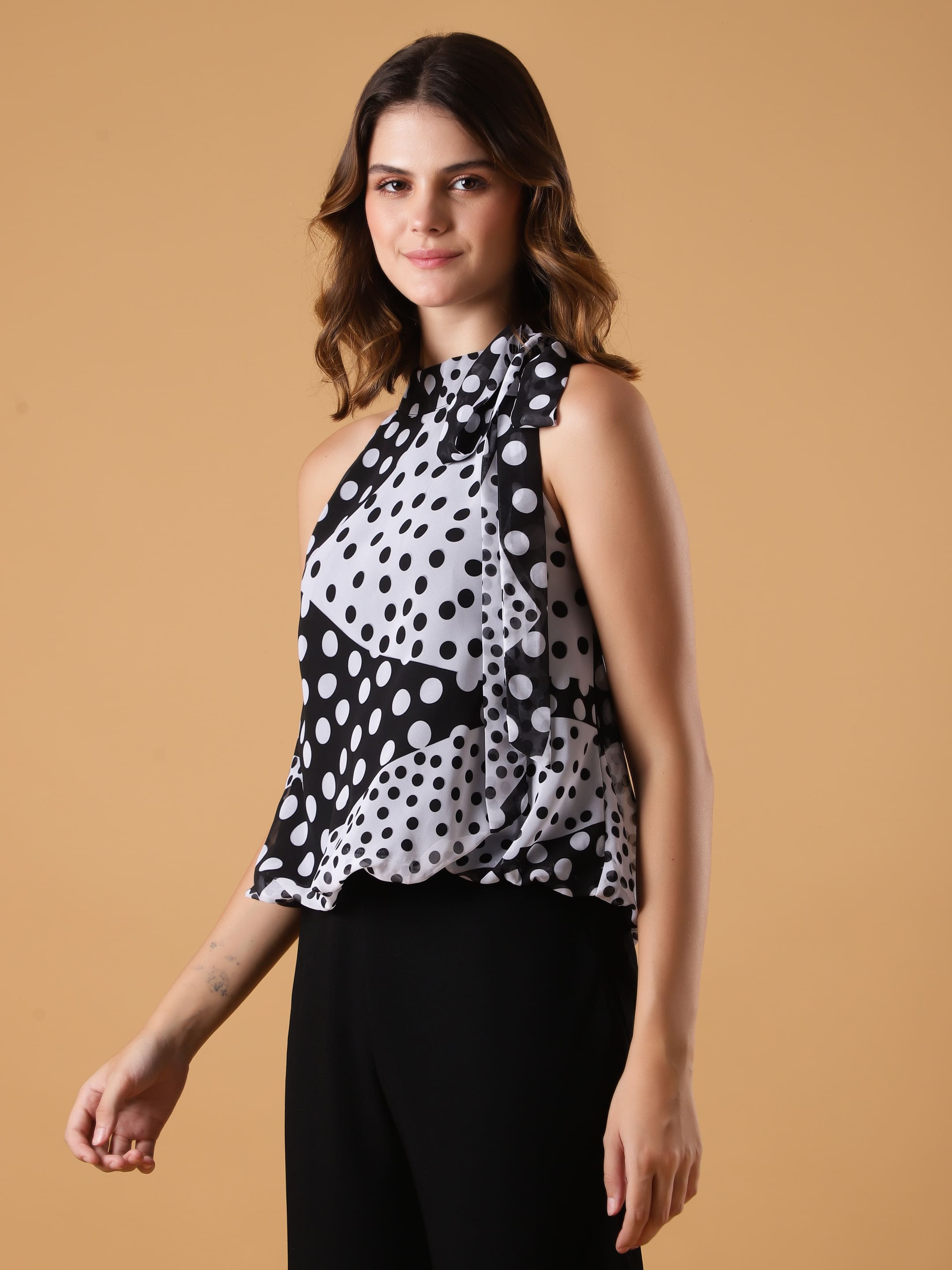 Printed Flaired Top