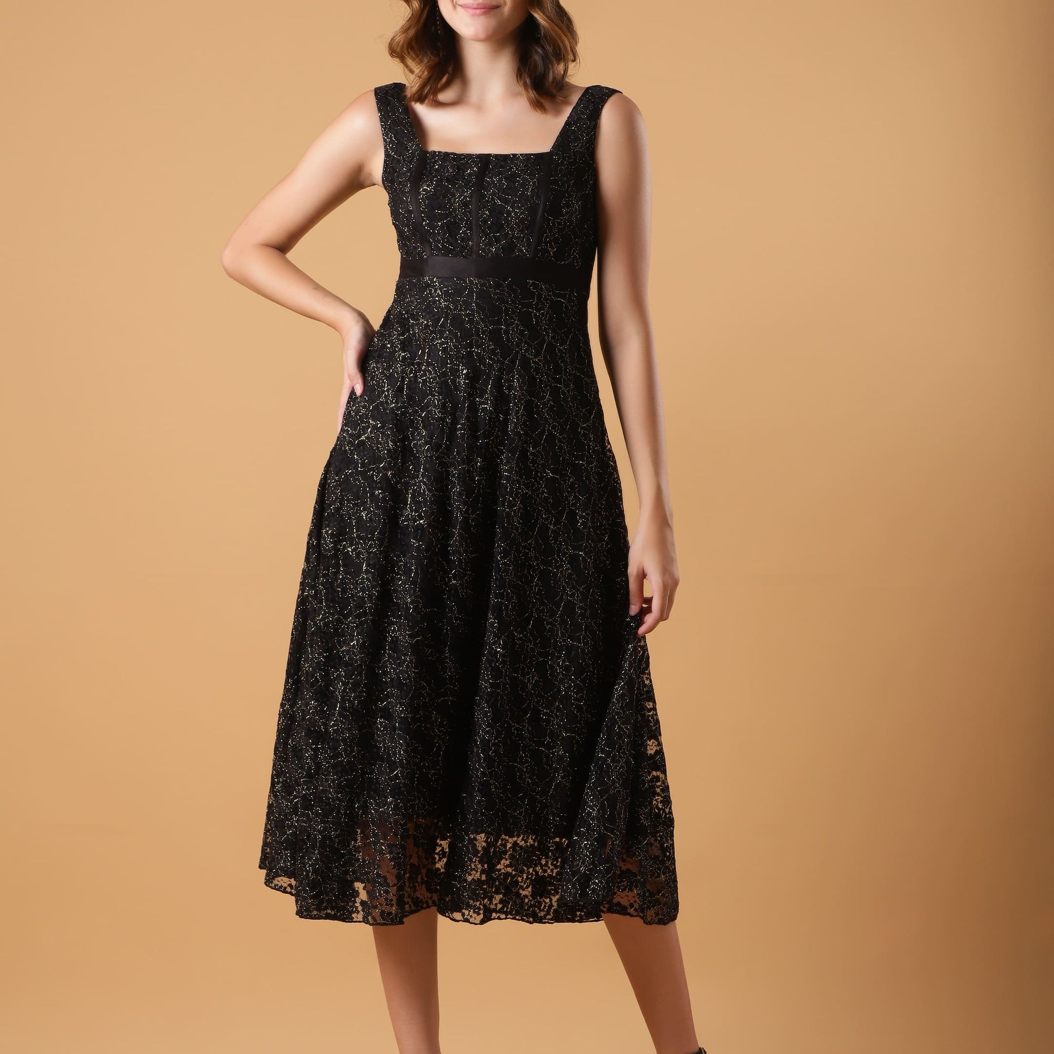 Lace Corset Fit & Flair Dresses