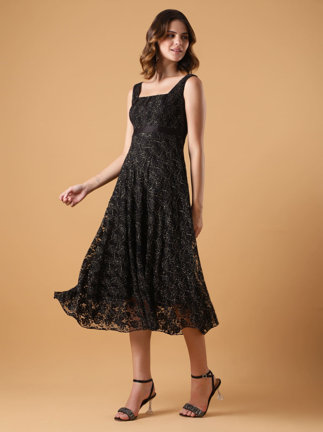 Lace Corset Fit & Flair Dresses