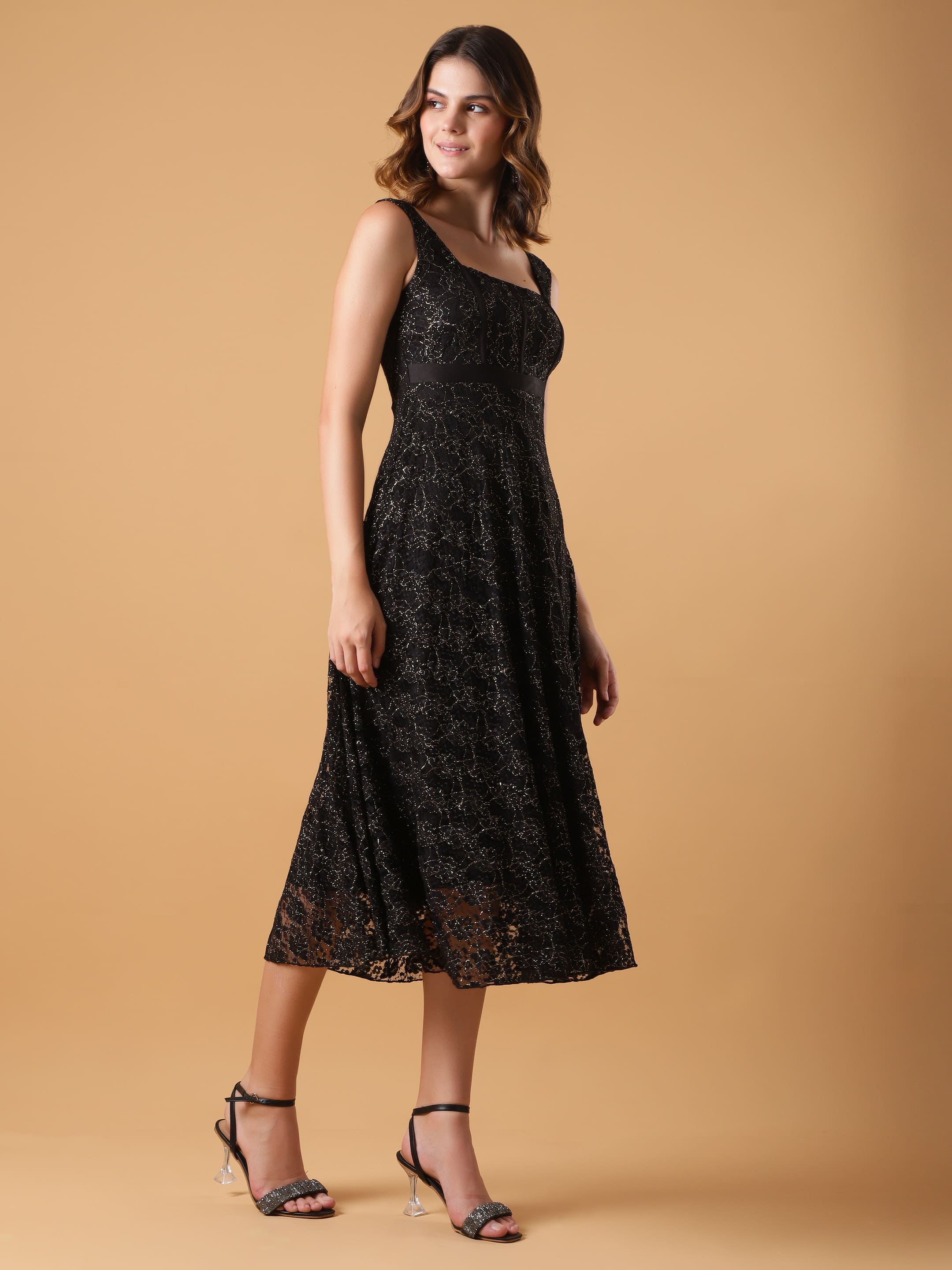 Lace Corset Fit & Flair Dresses