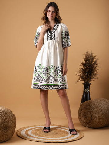 Tribal Motif Printed Dress