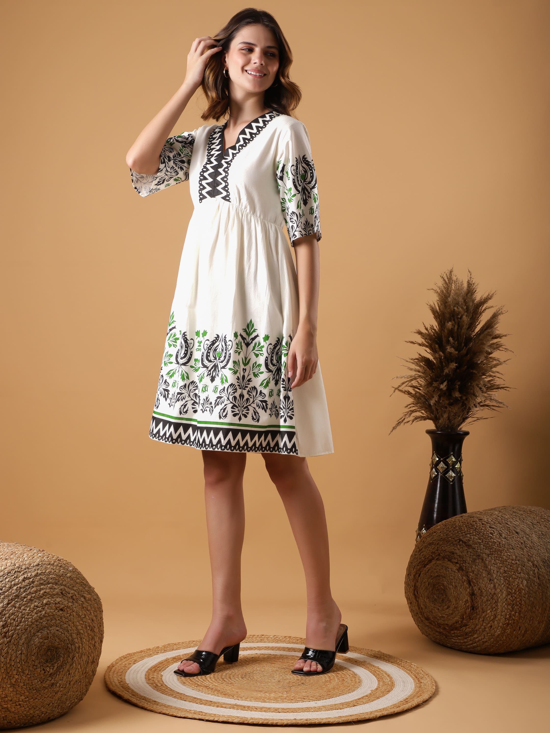 Tribal Motif Printed Dress