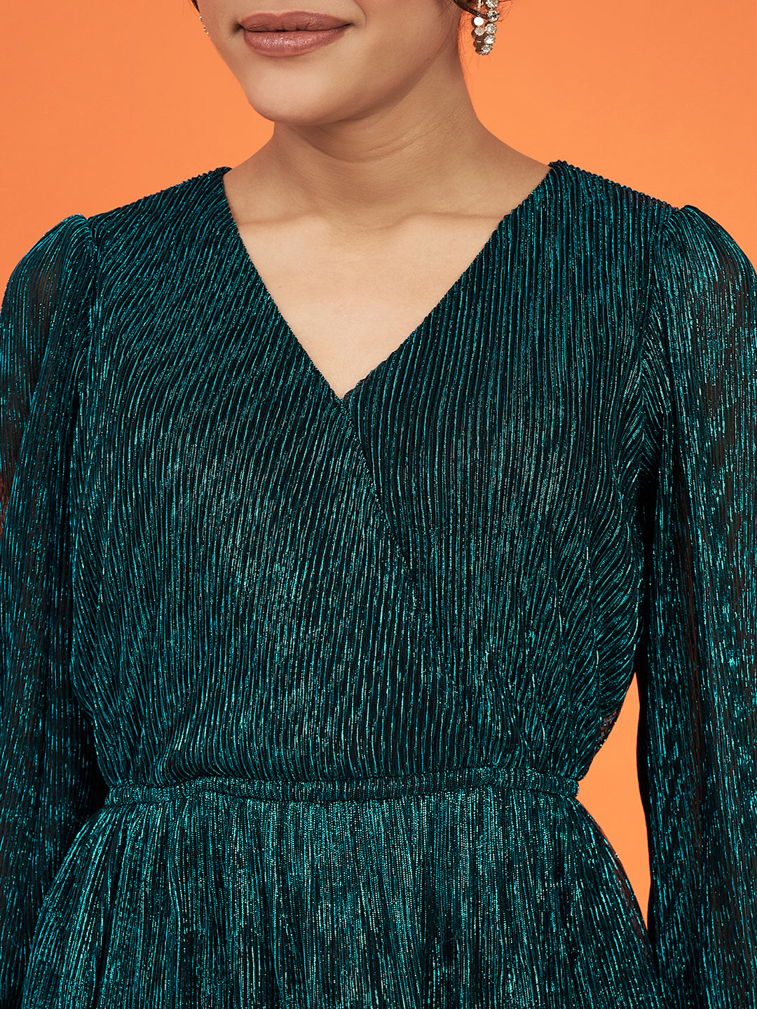 Embellished Green Flared Top