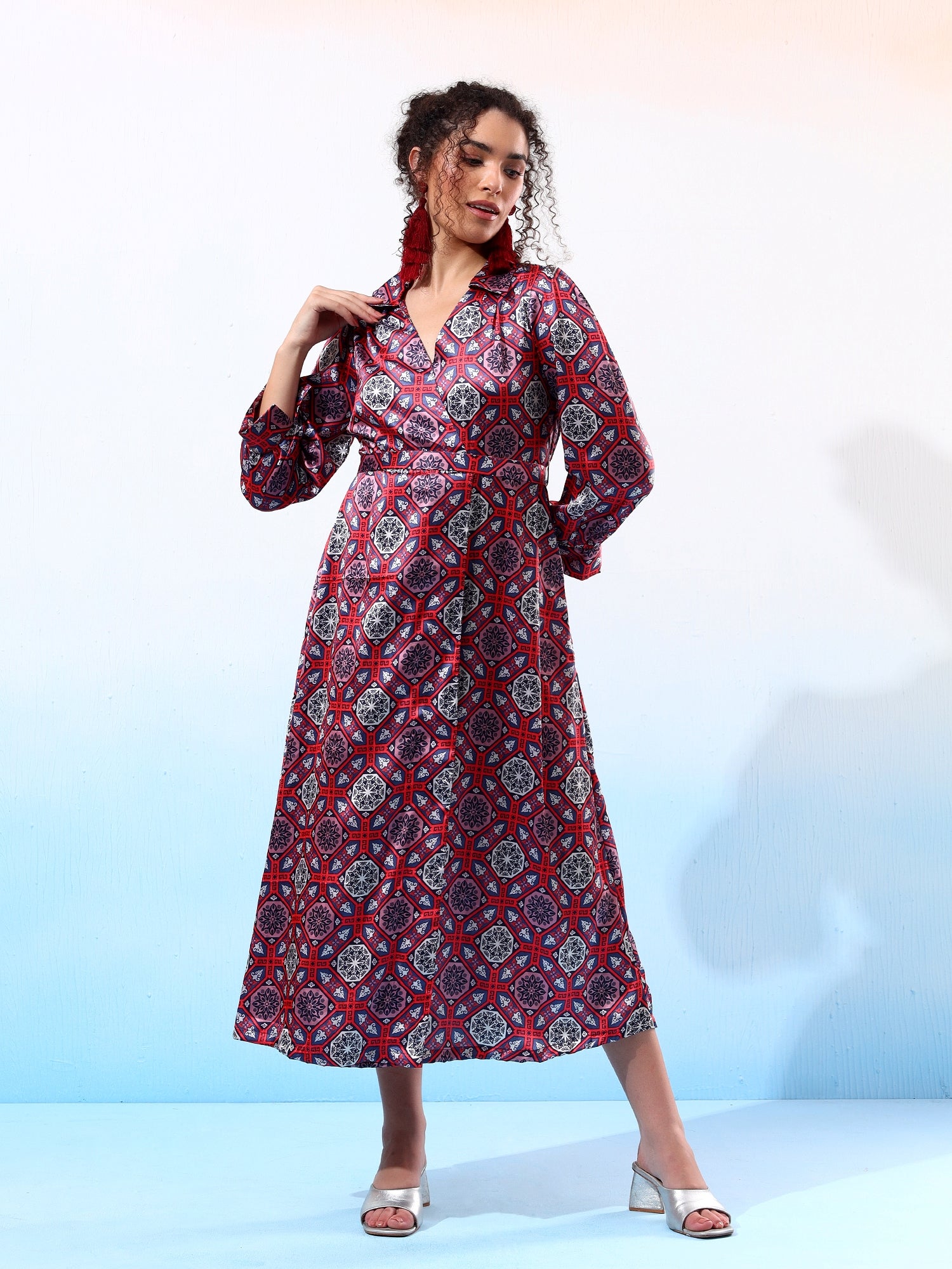 Classy Printed Flared Dress