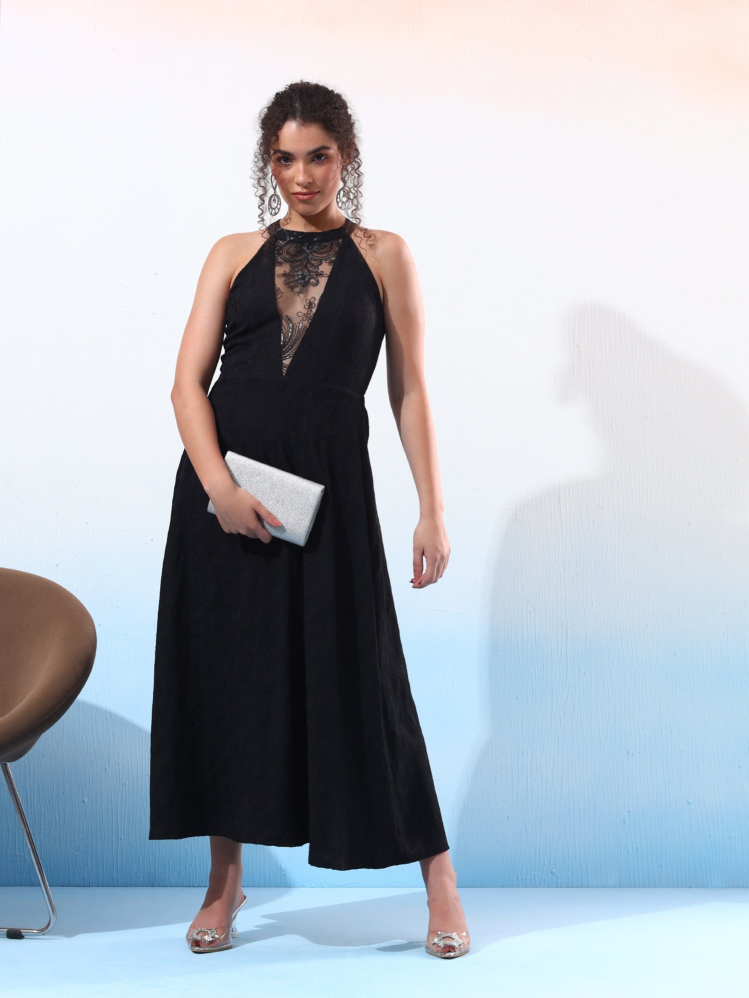 Classy Black Flared Dress