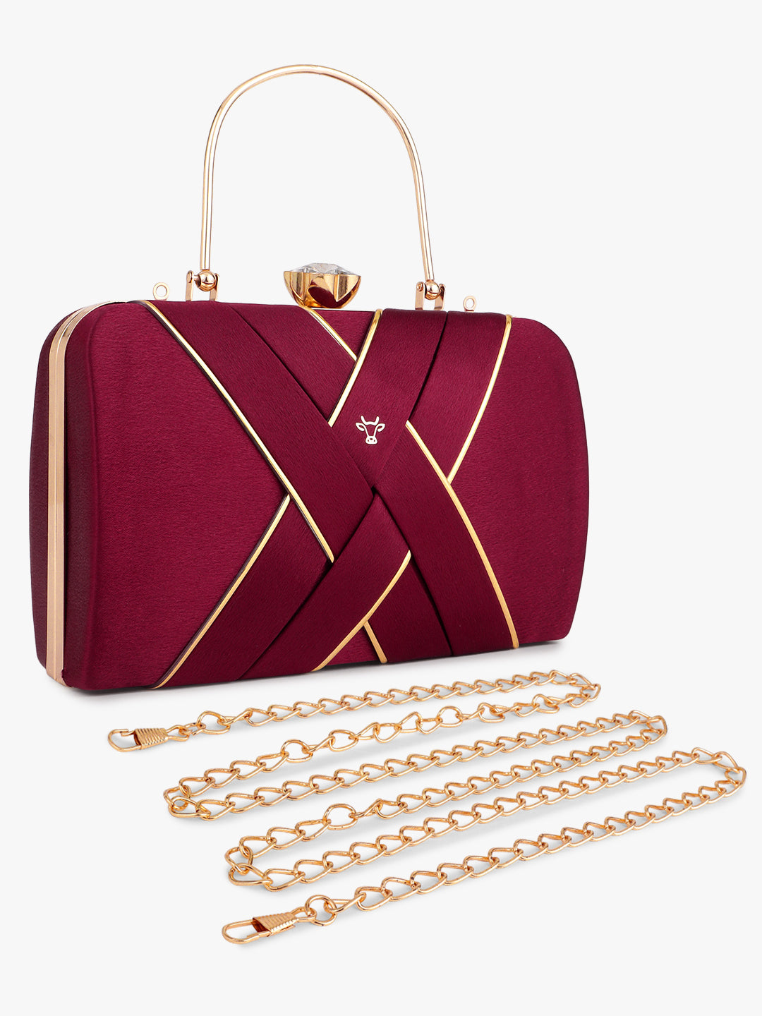 Fancy Maroon Evening Handbag