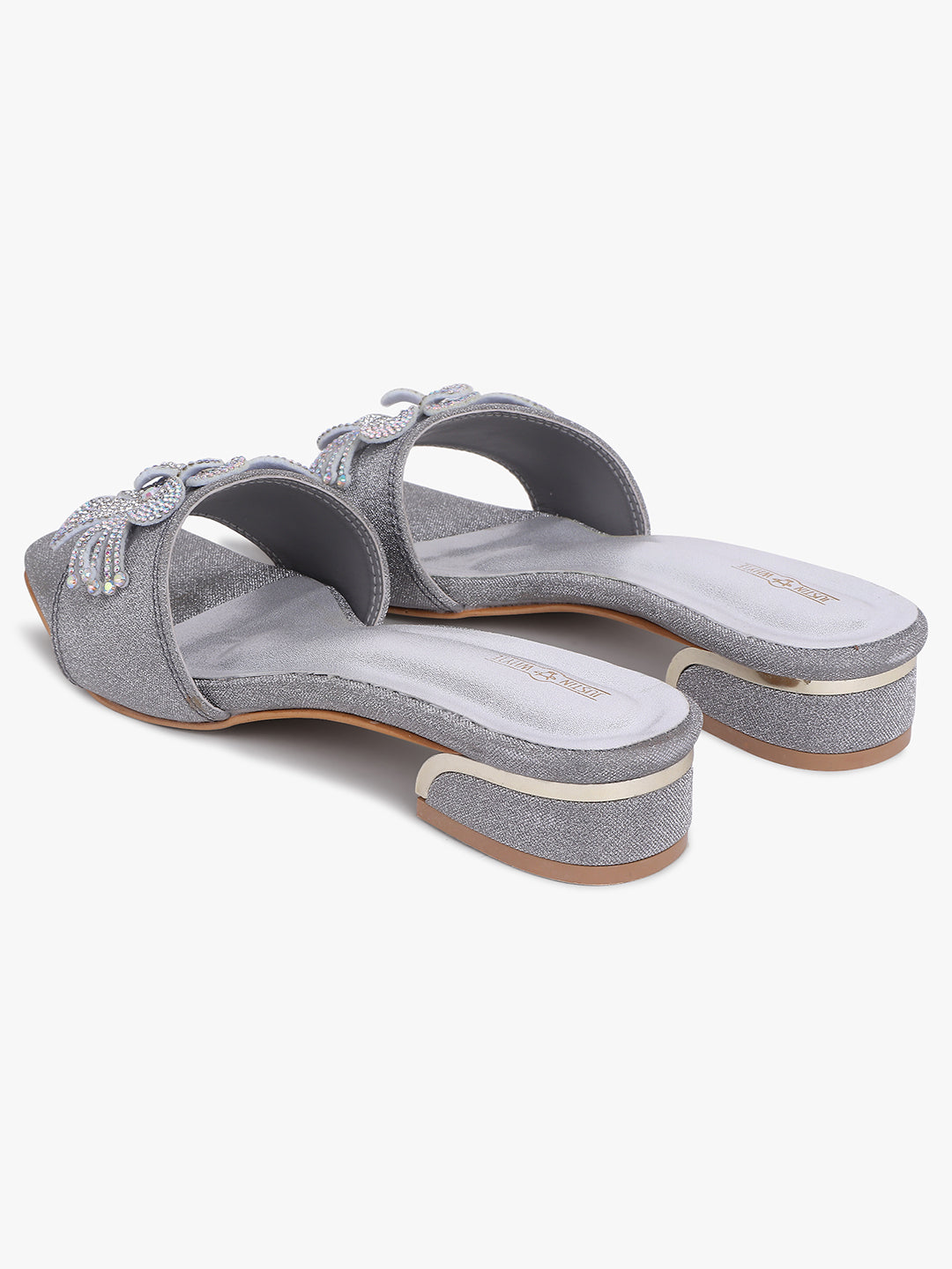 Stylish Grey Low Heel Sandals