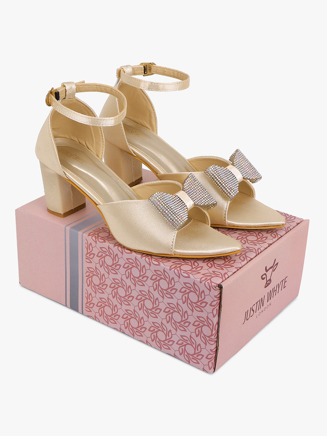 Classy Golden Strapped Heel Sandals