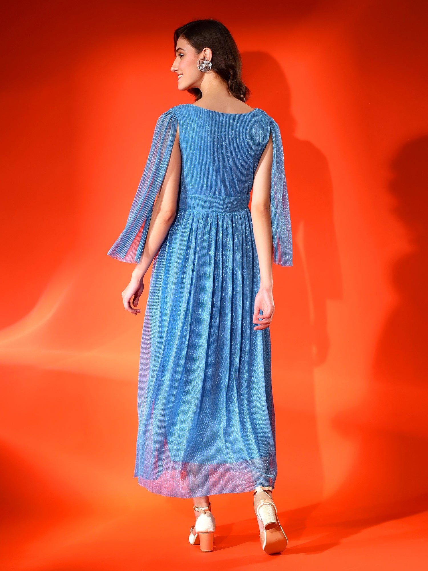 Sparkle Blue Flared Dress