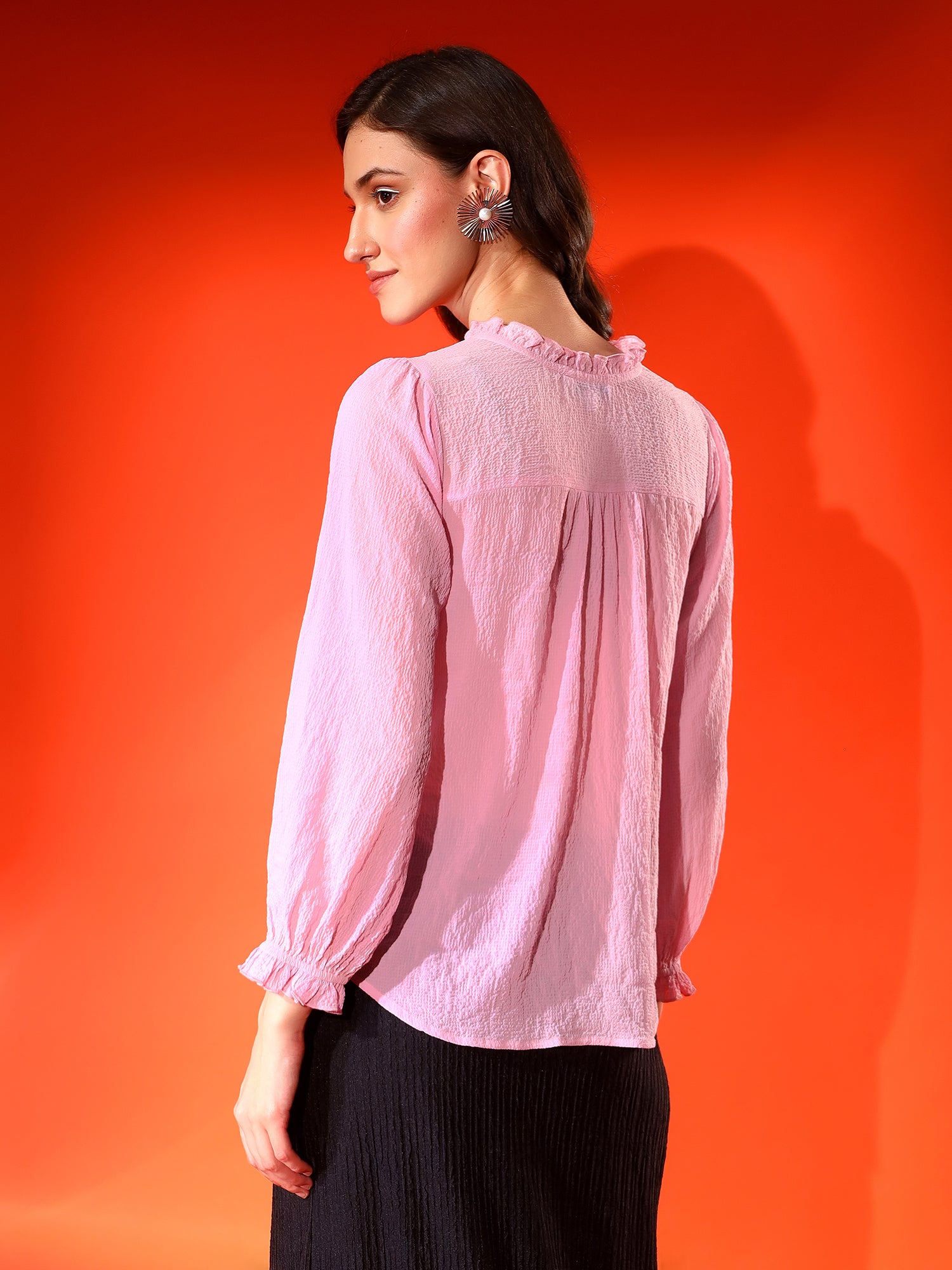 Stylish Pink Sheer Top