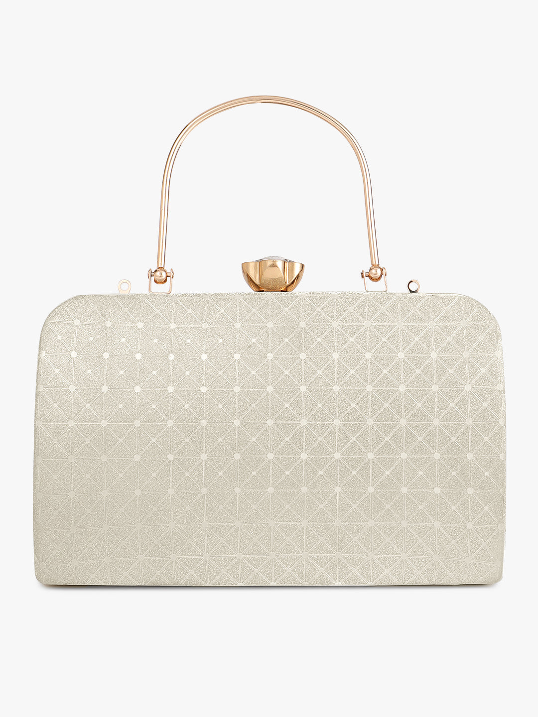 Textured Silver and Green Fancy Handbag