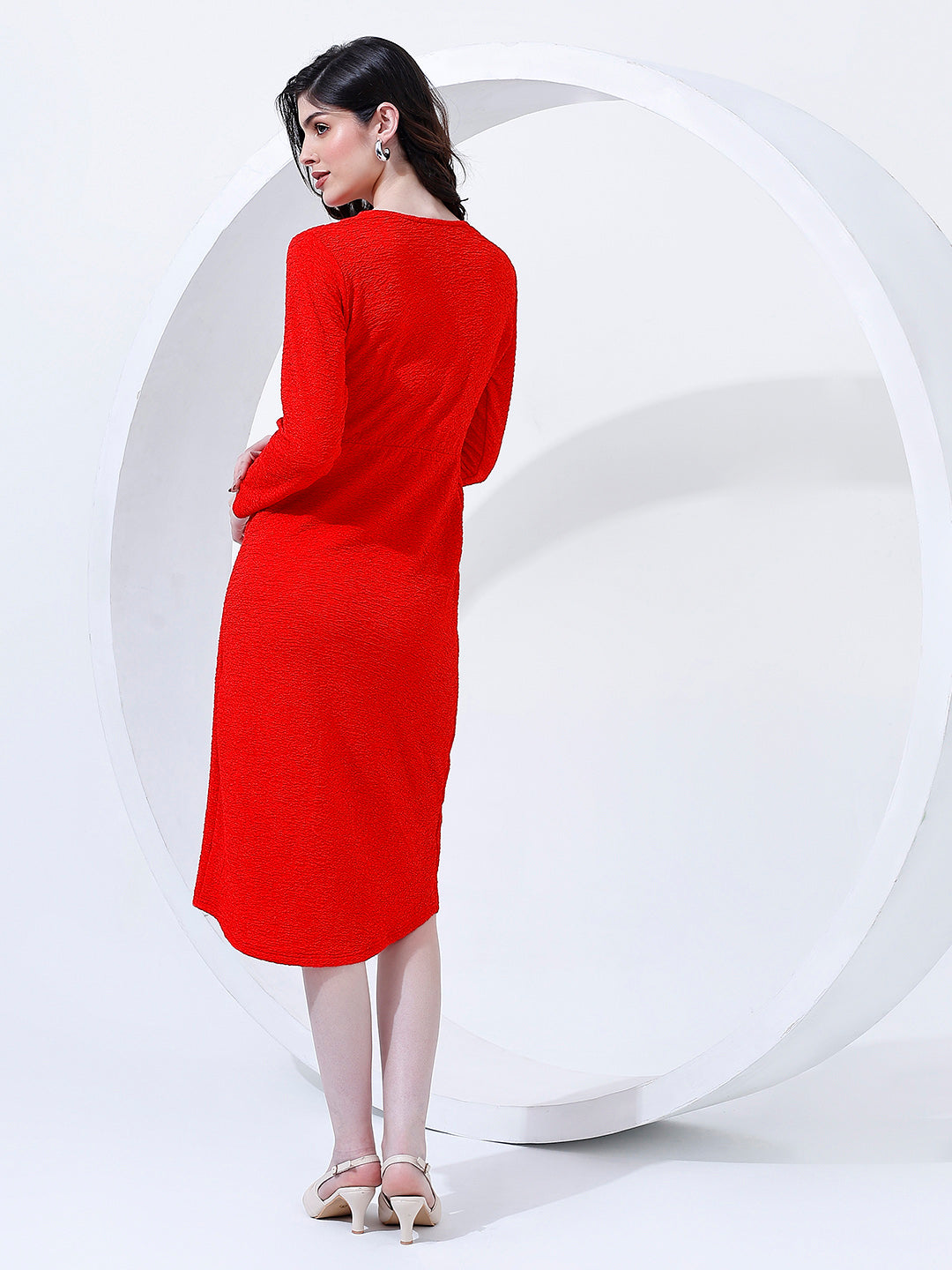 Stylish Red Layered Dress