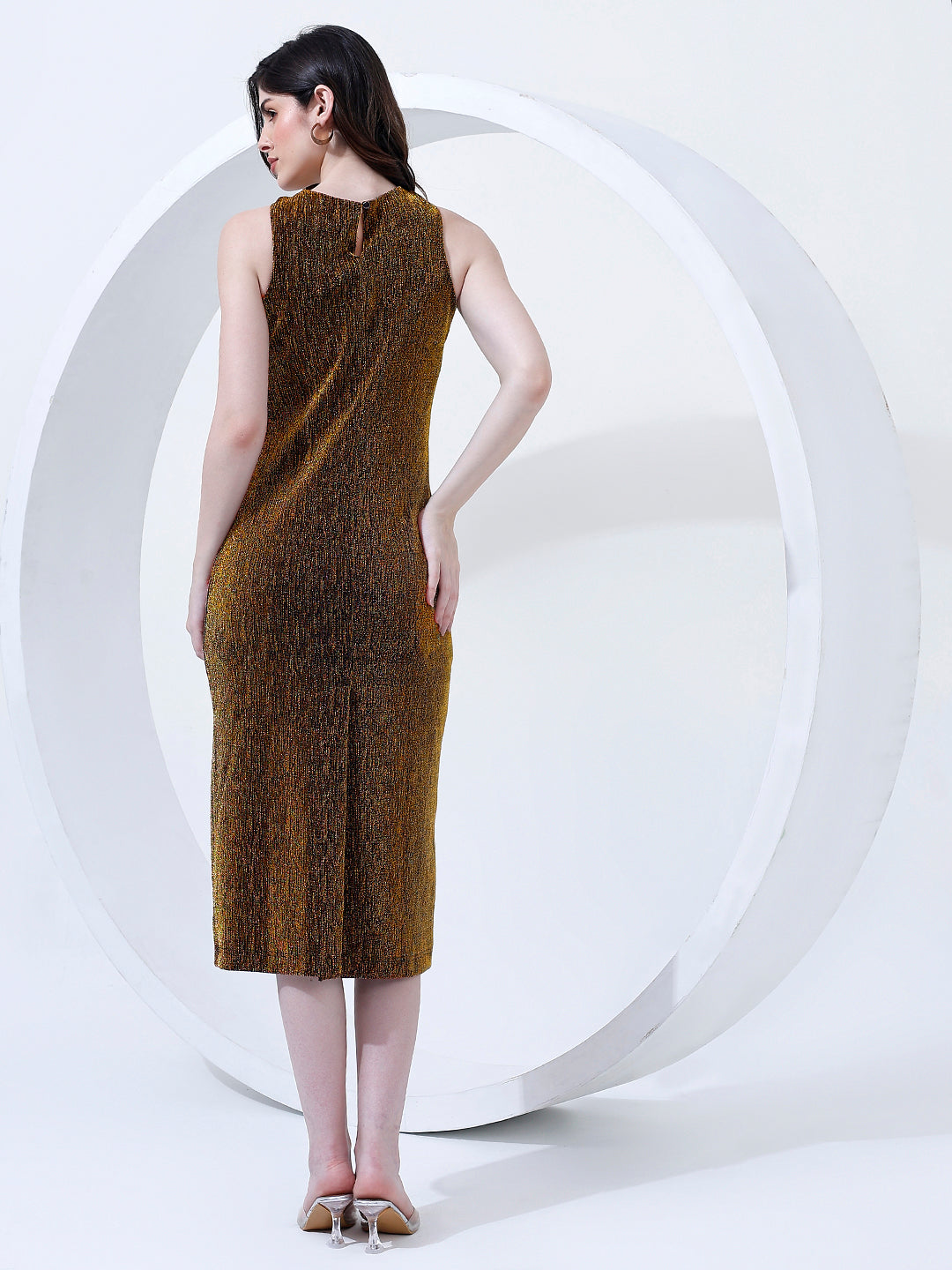 Embellished Gold Sheath Dress