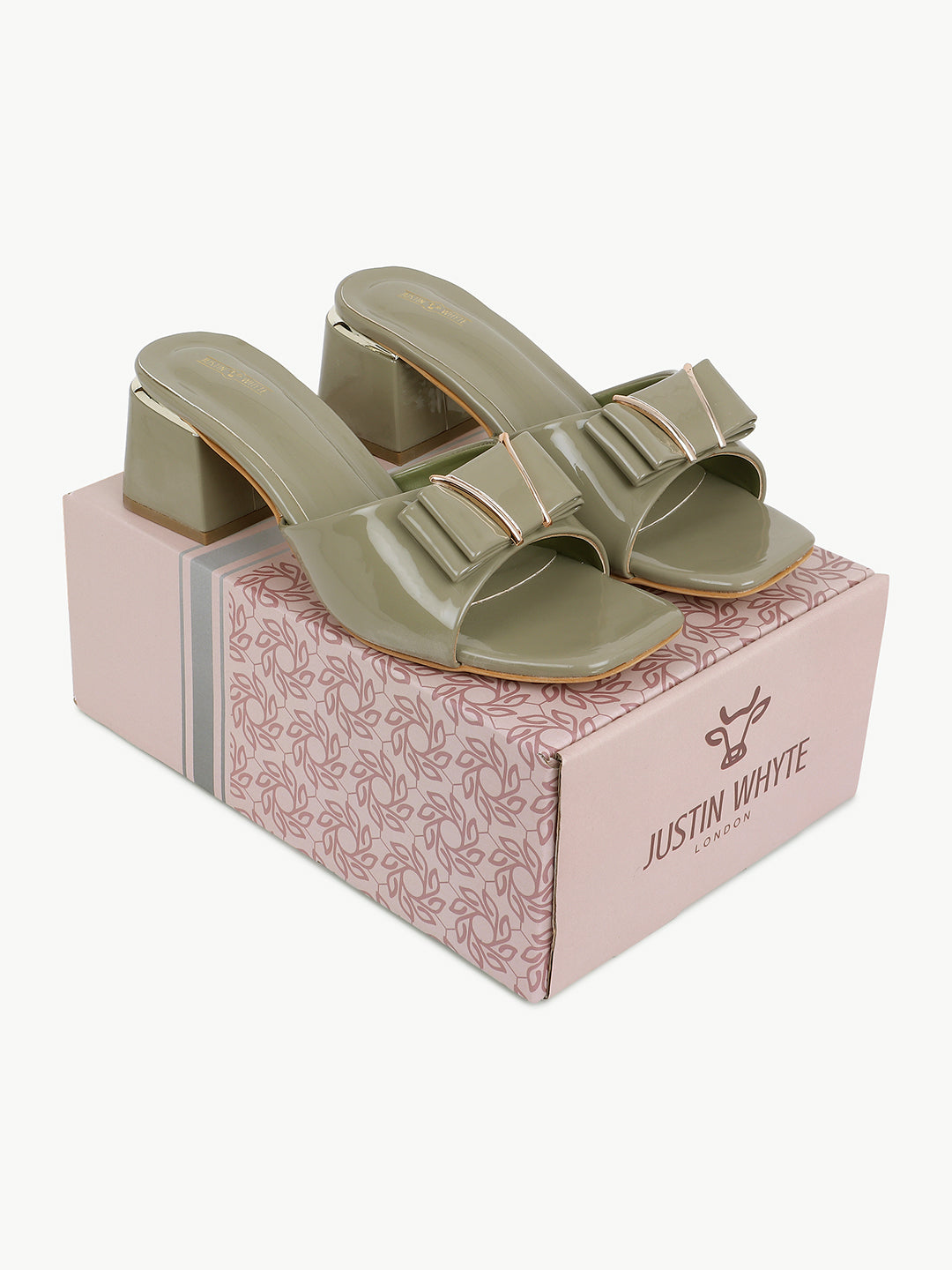 Fancy Green Block Heel Sandals
