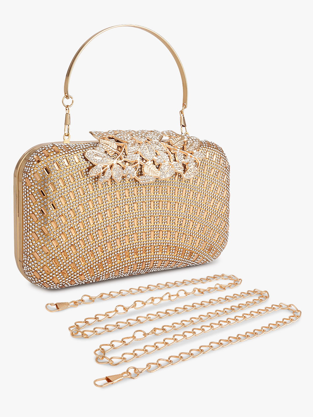 Embellished Golden Evening Handbag