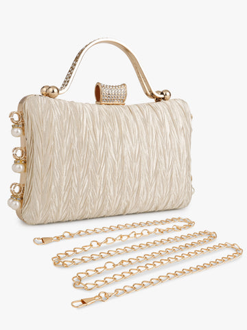 Structured Cream Evening Handbag