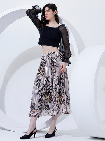 Fancy patterned Midi Skirt