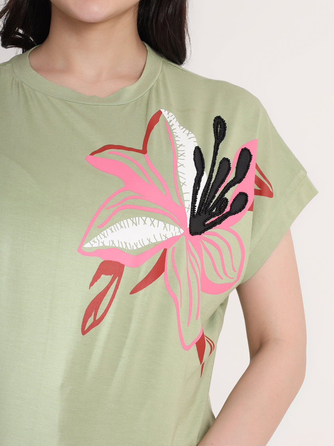 Fancy Green Floral T-Shirt