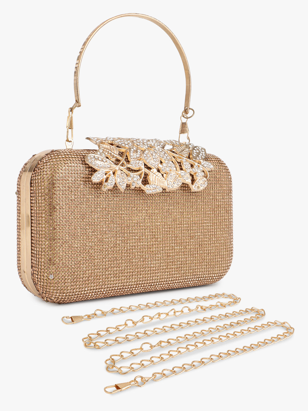 Embellished Golden Fancy Clutch
