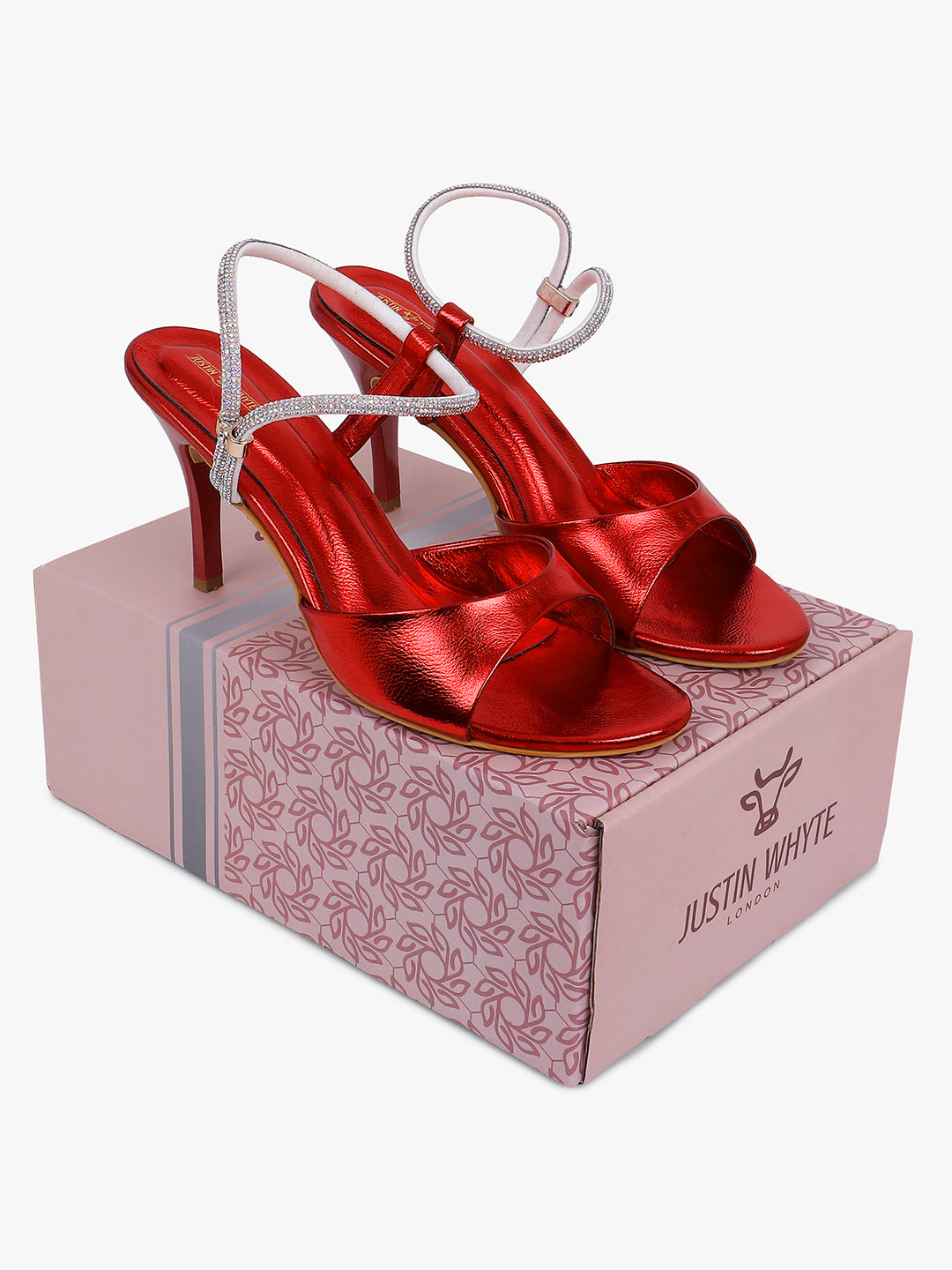 Strapped Red High Heel Sandals