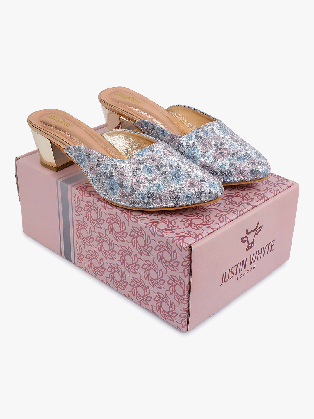 Silver Glitter Mule Sandals