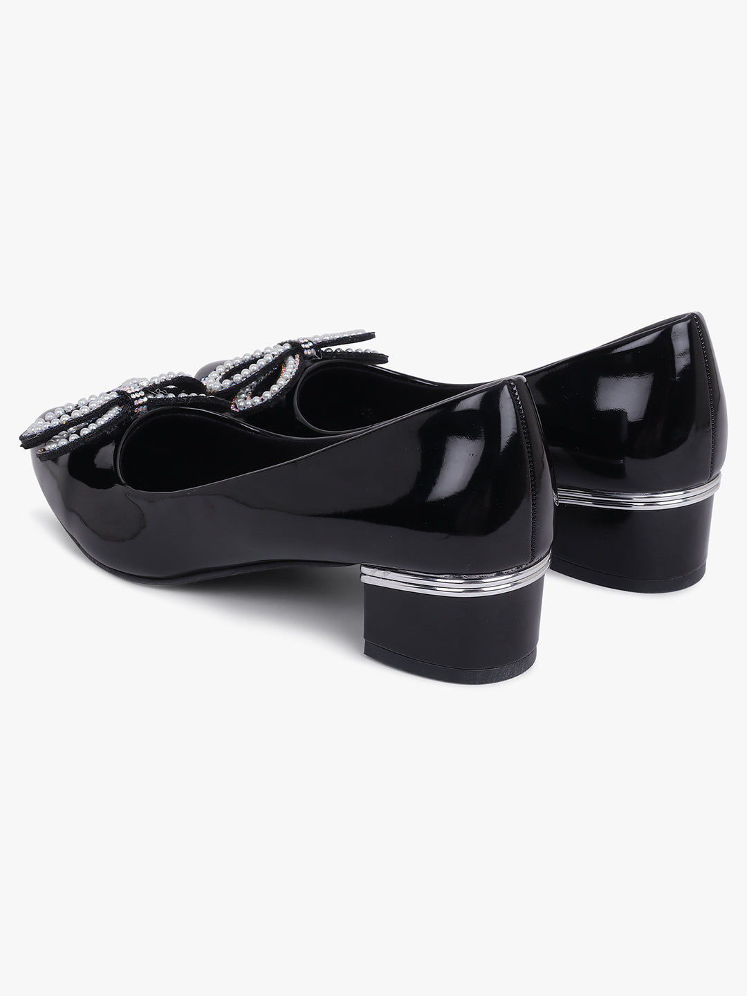 Embellished Black Mule Sandals
