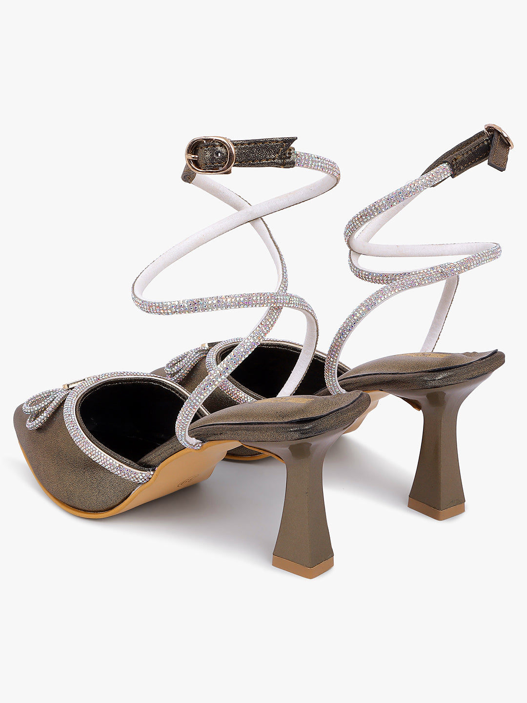 Classy Bronze Strapped Mule Sandals