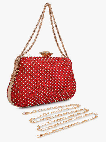 Embellished Red Evening Clutch