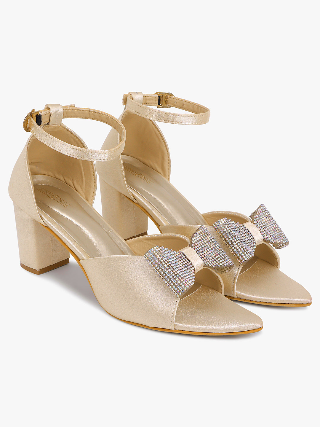 Classy Golden Strapped Heel Sandals