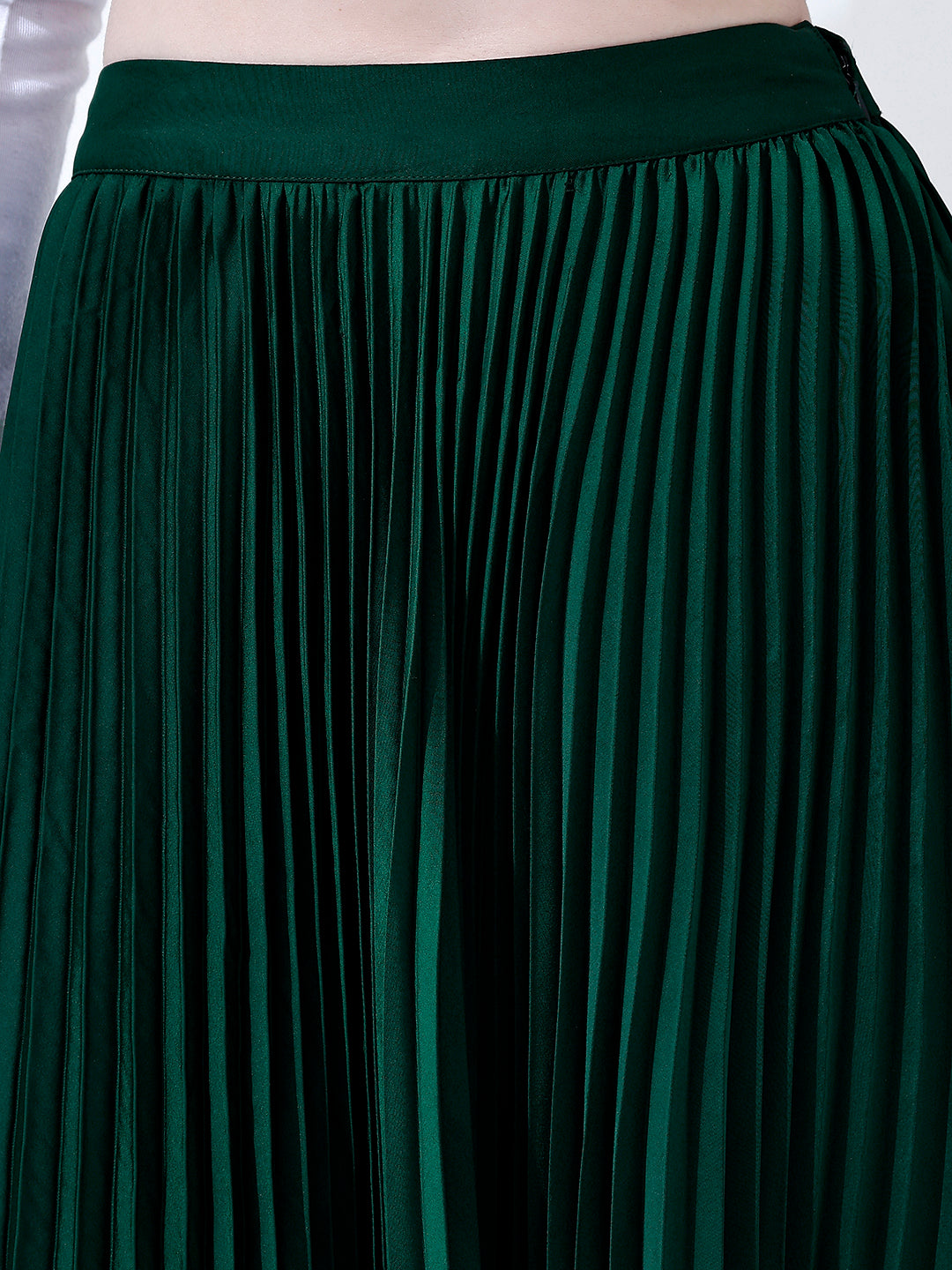 Classy Green Pleated Skirt