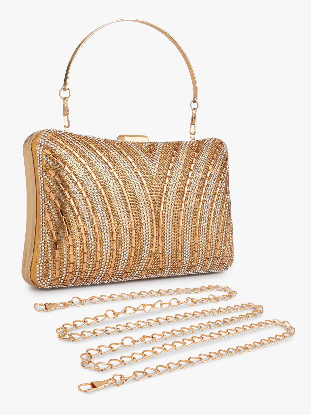 Textured Golden Evening Handbag