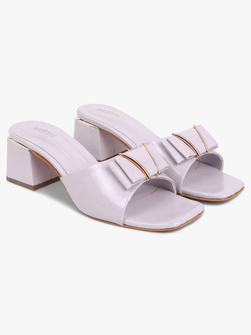 Stylish Lavender Block Heel Sandals