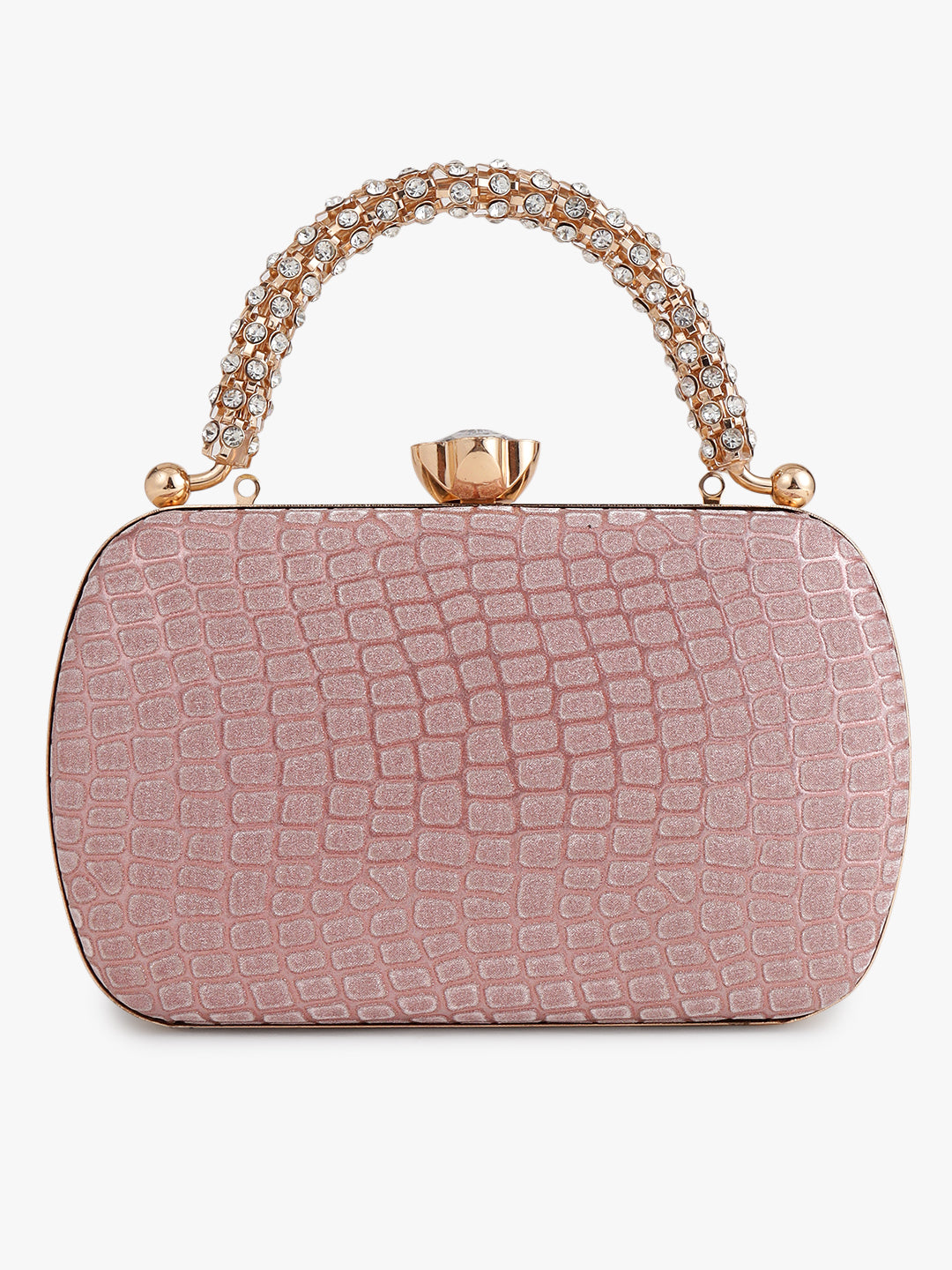 Textured Pink Evening Handbag