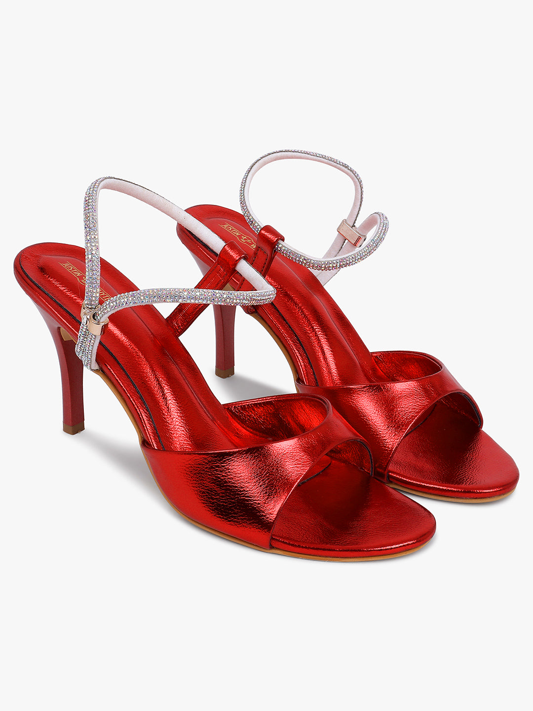 Strapped Red High Heel Sandals