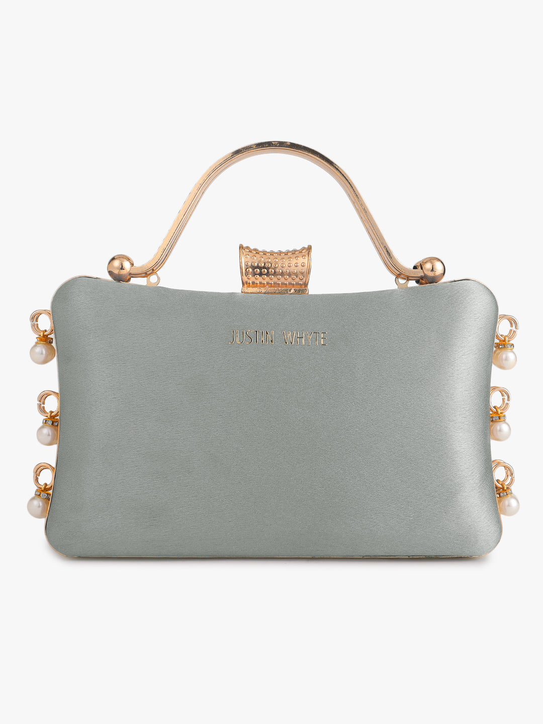 Textured Grey Evening Handbag