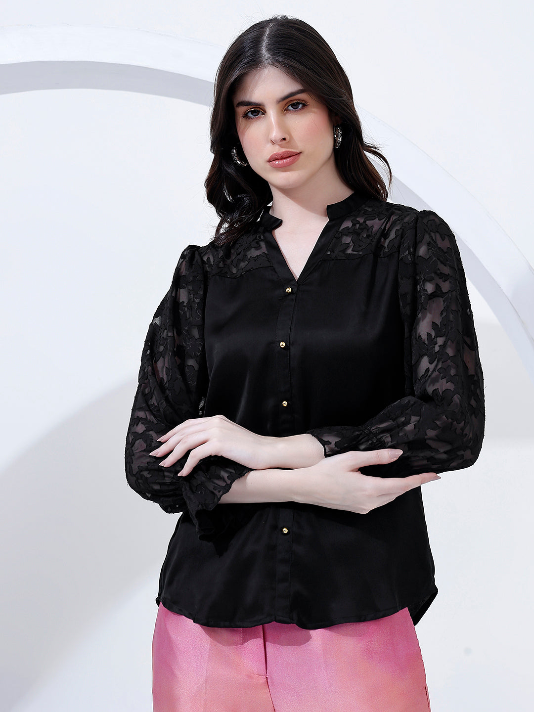 Classy Black Shirt Top