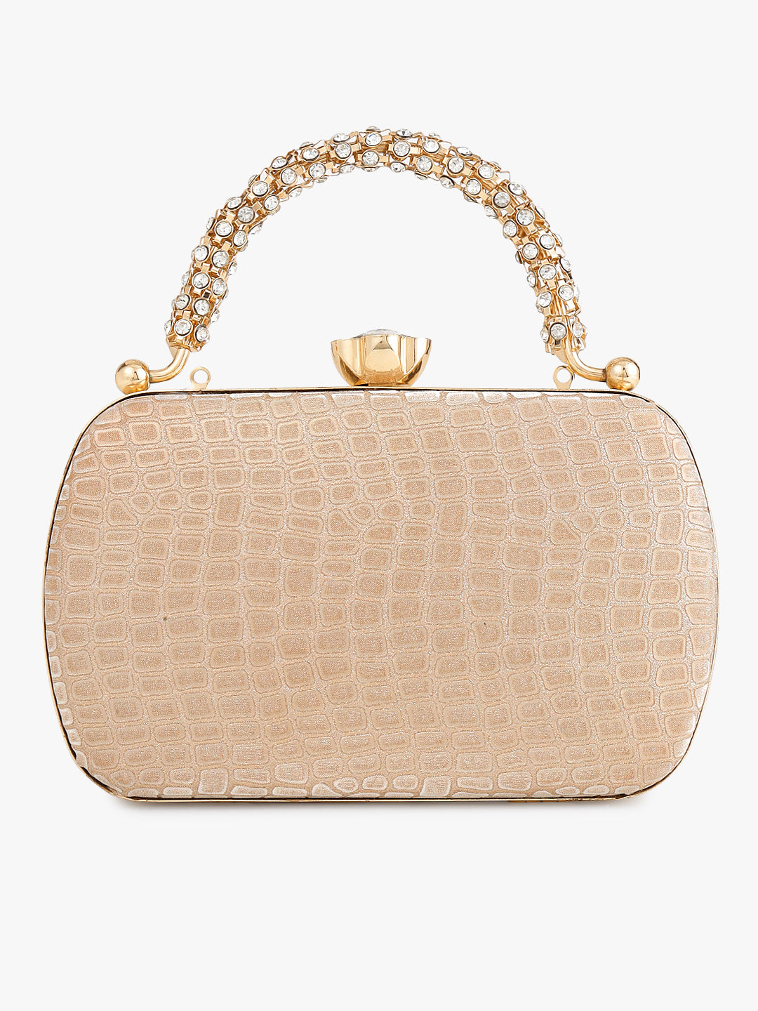 Patterned Golden Fancy Clutch